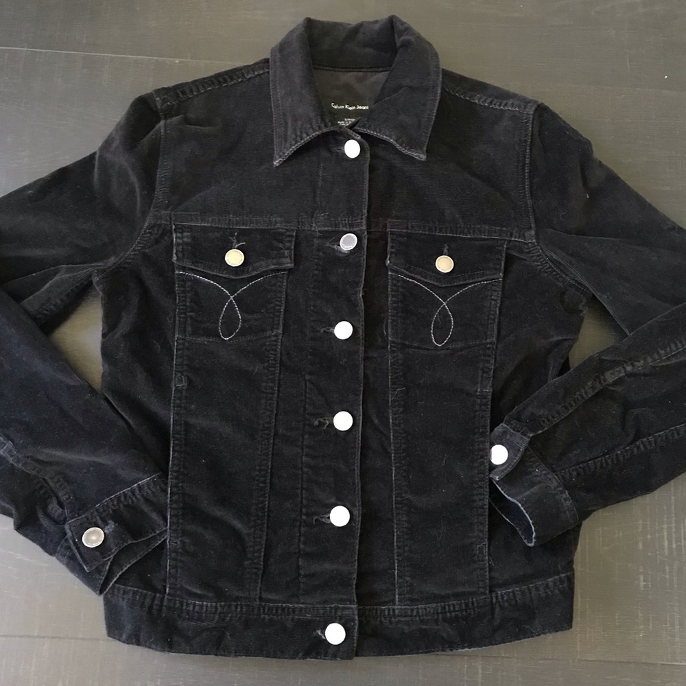 CALVIN KLEIN Corduroy Black Jacket Size Small